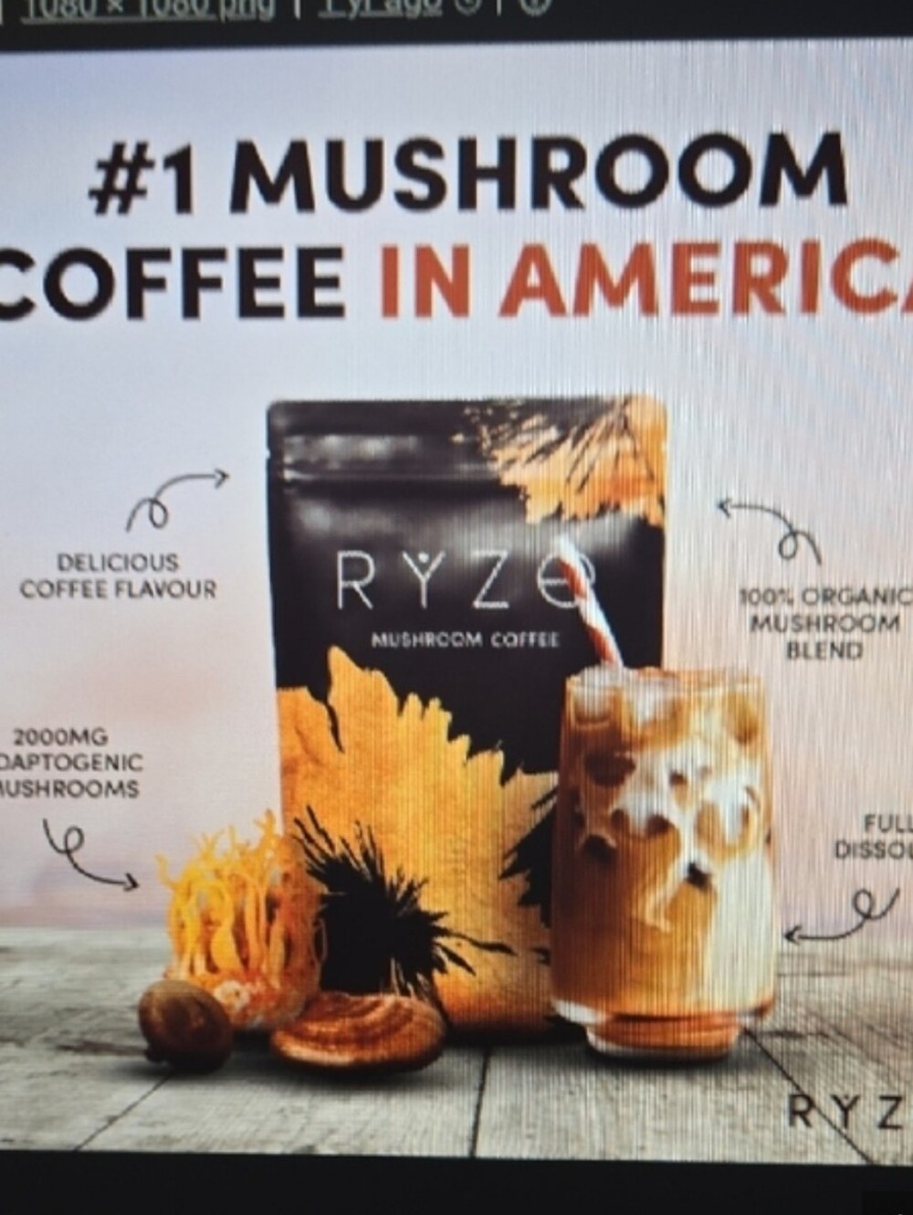 RYZE Mushroom Coffee - Brown & Orange Pack - Picture 3 of 6